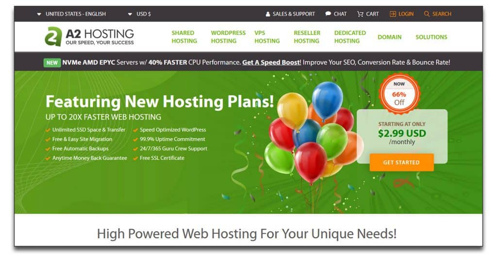 a2hosting webhosting