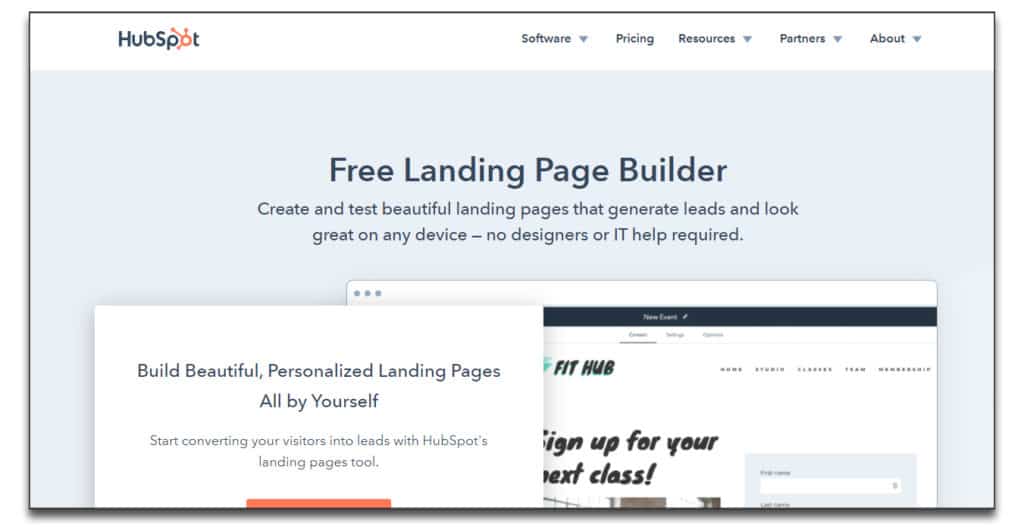 hubspot landing page