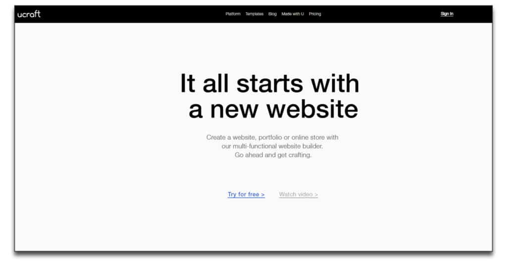 ucraft landing page builder