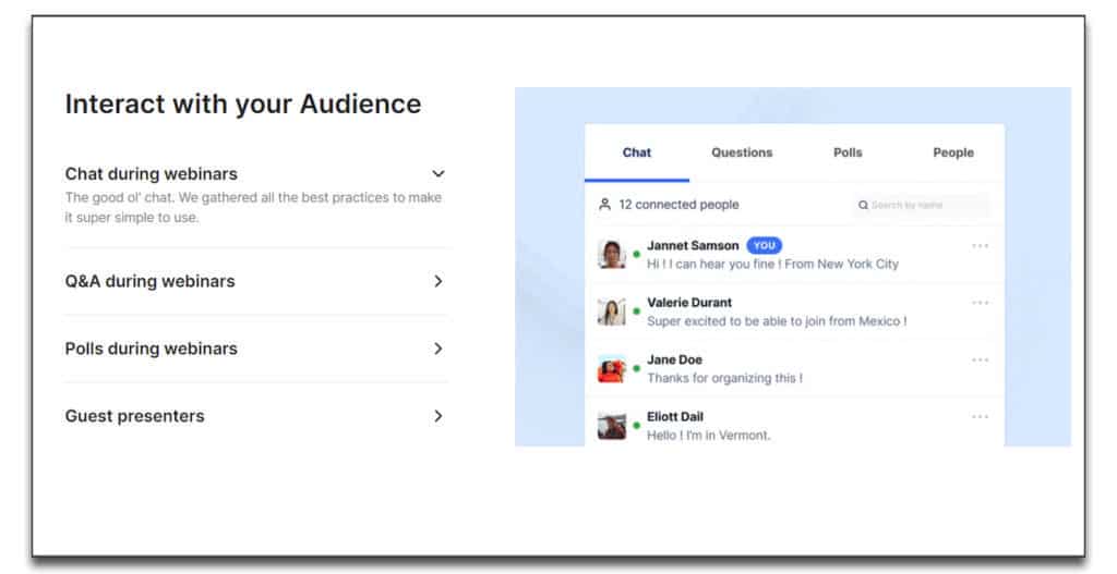 livestorm webinar audience interaction