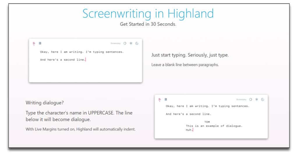 highland 2 review best screenwriting software