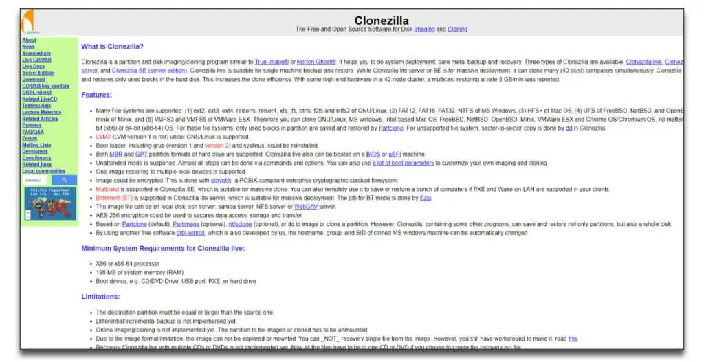 clonezilla data migration software