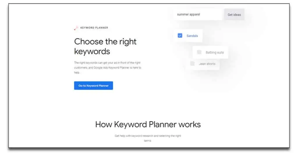 google adwords keyword planner