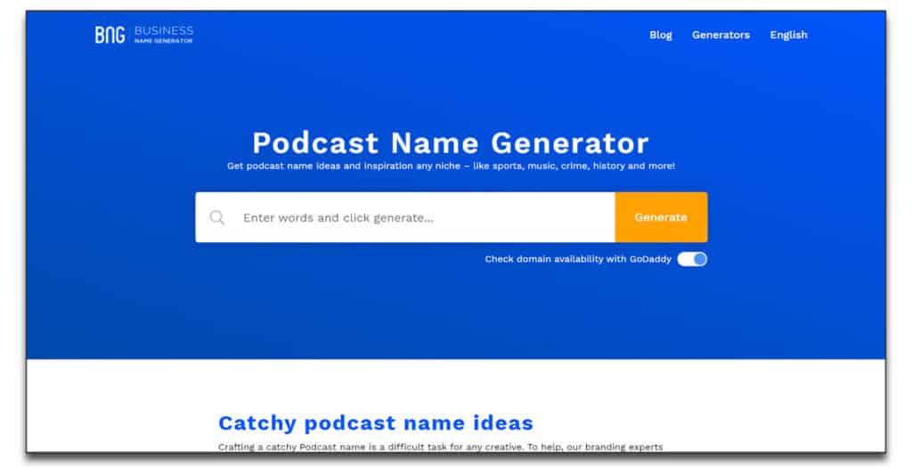 business name generator podcast name generator