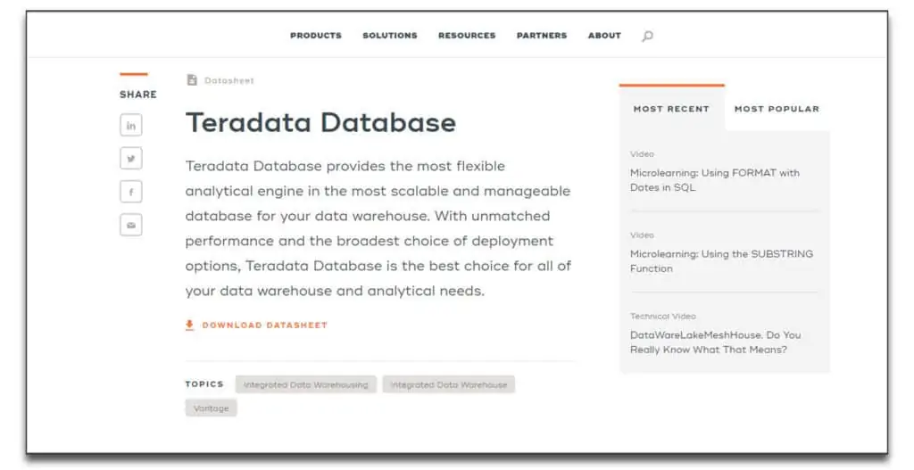 terradata database software