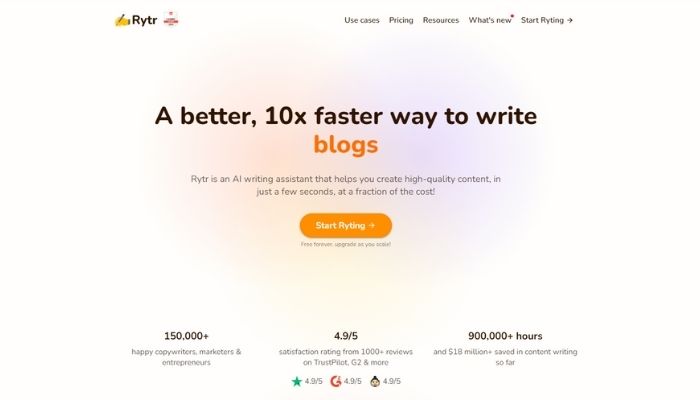 rytr review ai content writing software